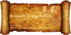 Bosnyák Gusztáv névjegykártya