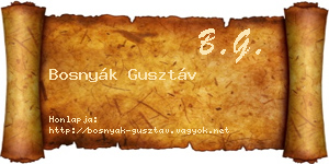Bosnyák Gusztáv névjegykártya