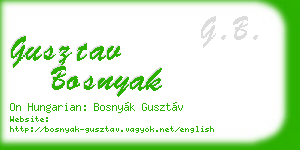gusztav bosnyak business card